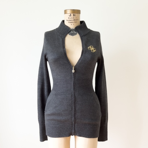 Vintage Y2K Guess Jeans Knitted Cardigan Sweater - Large - Picture 1 of 10